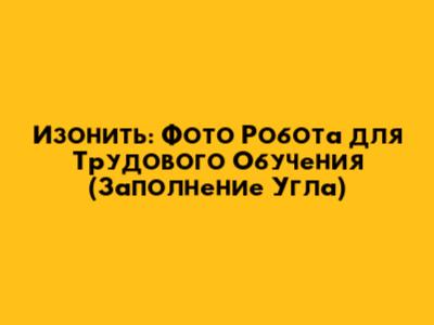 Изонить: Фото Робота для Трудового Обучения (Заполнение Угла)