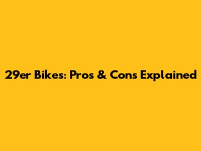 29er Bikes: Pros & Cons Explained