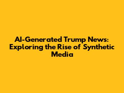 AI-Generated Trump News: Exploring the Rise of Synthetic Media