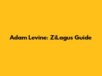 Adam Levine: ZiLagu's Guide