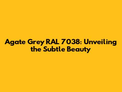 Agate Grey RAL 7038: Unveiling the Subtle Beauty
