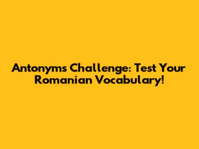Antonyms Challenge: Test Your Romanian Vocabulary!