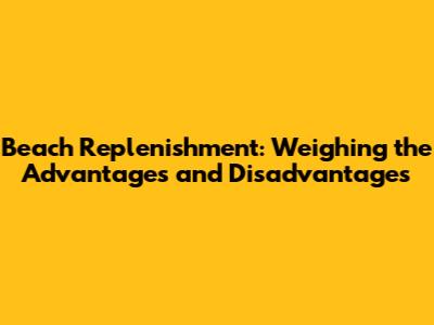 Beach Replenishment: Weighing the Advantages and Disadvantages