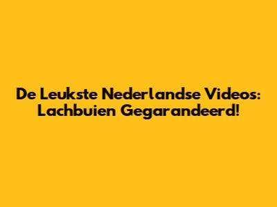De Leukste Nederlandse Video's: Lachbuien Gegarandeerd!