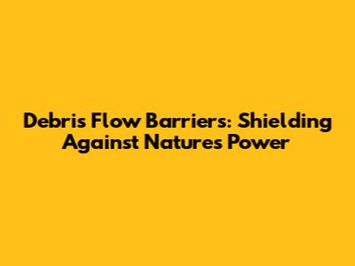 Debris Flow Barriers: Shielding Against Nature's Power