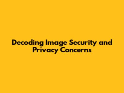 Decoding Image Security and Privacy Concerns