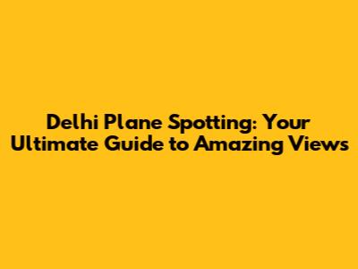 Delhi Plane Spotting: Your Ultimate Guide to Amazing Views