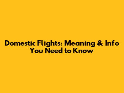 Domestic Flights: Meaning & Info You Need to Know