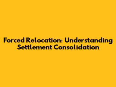 Forced Relocation: Understanding Settlement Consolidation