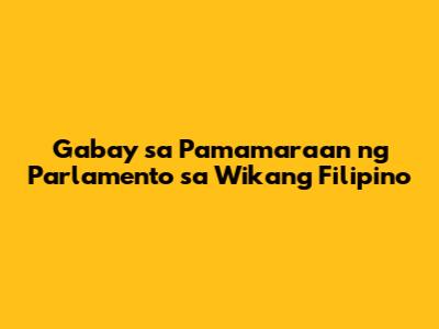 Gabay sa Pamamaraan ng Parlamento sa Wikang Filipino