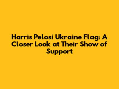 Harris Pelosi Ukraine Flag: A Closer Look at Their Show of Support