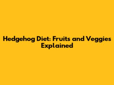 Hedgehog Diet: Fruits and Veggies Explained