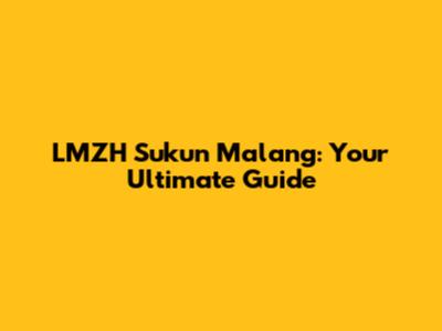 LMZH Sukun Malang: Your Ultimate Guide