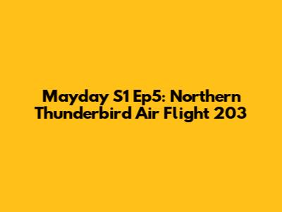 Mayday S1 Ep5: Northern Thunderbird Air Flight 203