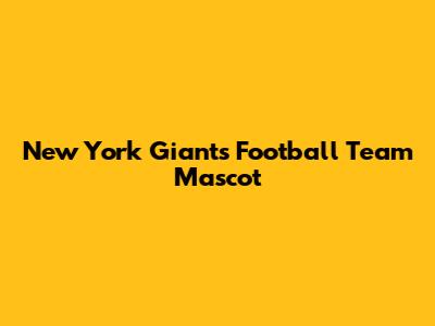 New York Giants Football Team Mascot