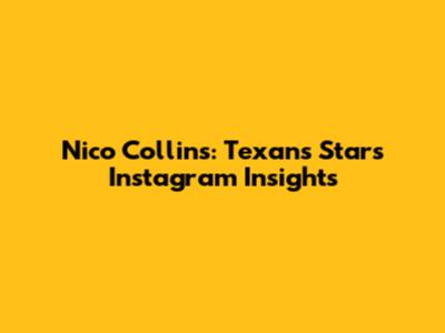 Nico Collins: Texans Star's Instagram Insights