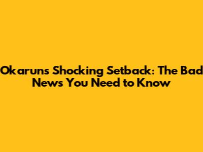 Okarun's Shocking Setback: The Bad News You Need to Know