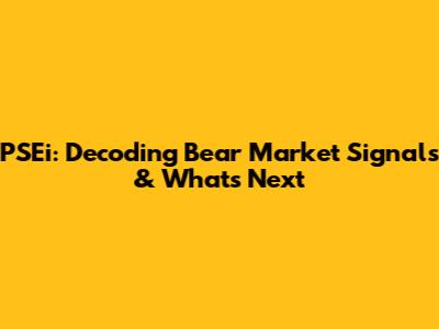 PSEi: Decoding Bear Market Signals & What's Next