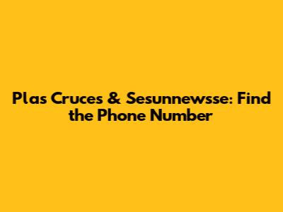Plas Cruces & Sesunnewsse: Find the Phone Number