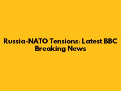 Russia-NATO Tensions: Latest BBC Breaking News