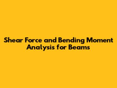 Shear Force and Bending Moment Analysis for Beams