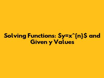 Solving Functions: $y=x^{n}$ and Given y Values