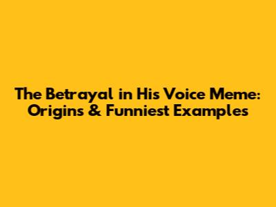 The Betrayal in His Voice Meme: Origins & Funniest Examples