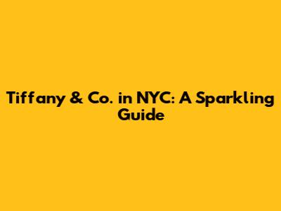 Tiffany & Co. in NYC: A Sparkling Guide