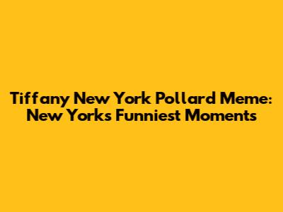 Tiffany New York Pollard Meme: New York's Funniest Moments