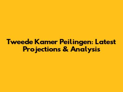 Tweede Kamer Peilingen: Latest Projections & Analysis