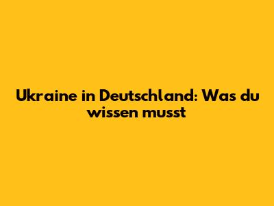 Ukraine in Deutschland: Was du wissen musst