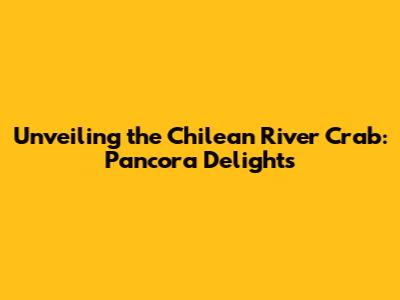 Unveiling the Chilean River Crab: Pancora Delights
