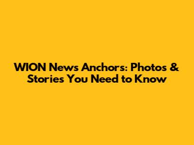 WION News Anchors: Photos & Stories You Need to Know