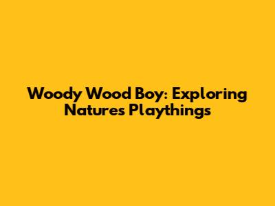 Woody Wood Boy: Exploring Nature's Playthings