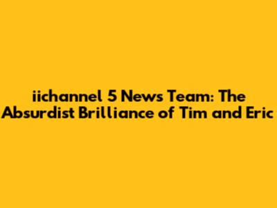 iichannel 5 News Team: The Absurdist Brilliance of Tim and Eric